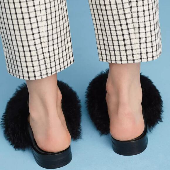 Freda Salvador NEW Dorinda Shearling Fur Calf Leather Mules Flats Women Size 6.5 - Picture 11 of 12